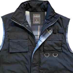 Platoon Flannel Lined Ranger Utility Vest Black Large